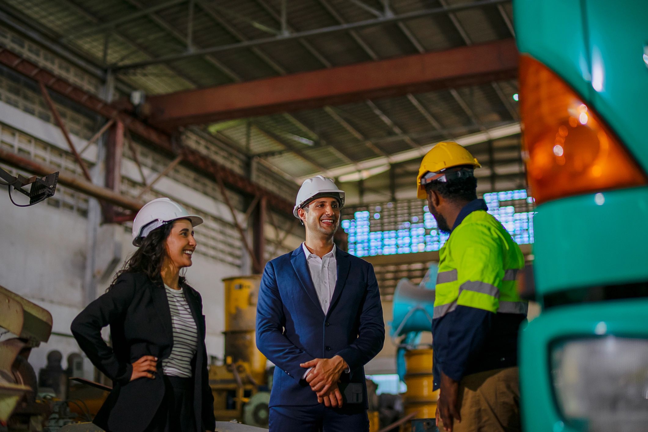 Engineer and client meeting at a construction site